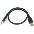 Monoprice USB Cable: 2.0, 1 1/2 ft. Cable L, Black, A Male to A Male