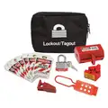 Portable Lockout Kit, Filled, Electrical Lockout, Bag, Black