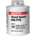 Loctite Pipe Thread Sealant: 5113, 16 fl oz, Brush-Top Can, Off-White, High Lubricity