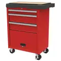 Westward Light Duty Rolling Tool Cabinet with 3 Drawers; 19-1/2" D x 39-5/16" H x 34-3/8" W, Red