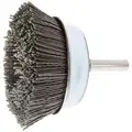 Pferd 2-1/2" Wire Cup Brush with Stem, 0.012" Wire Dia., 7/8" Trim Length