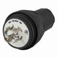 Hubbell Wiring Device-Kellems 20A Industrial Grade Non-Shrouded Watertight Locking Plug, Black; NEMA Configuration: L21-20P