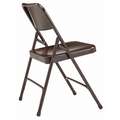 National Public Seating Brown Steel Folding Chair with Brown Seat Color, 4PK