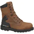 Carhartt 8" Work Boot, 10-1/2, W, Men's, Brown, Steel Toe Type, 1 PR