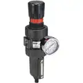Filter-Regulator: 1/2 in NPT, 90 cfm, 5 micron, 250 psi Max Op Pressure, Manual Drain, Zinc