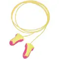 Contoured-T Ear Plugs, 32 dB Noise Reduction Rating NRR, Corded, M, Magenta, Yellow, PK 5