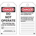 Brady Danger Tag, Polyester, Do Not Operate This Lock/Tag May Only Be Removed By, 5-3/4" x 3", 25 PK