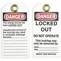 Danger Tag, Polyester, Locked Out Do Not Operate This Lock/Tag May Only Be Removed By, 5-1/2" x 3"