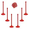 Mr. Chain Barrier Post Kit, Height 41", Red, Post Material Plastic