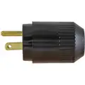 Hubbell Wiring Device-Kellems 15A Commercial Grade Straight Blade Plug, Black; NEMA Configuration: 5-15P