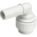 Stem Elbow: Plastic, Push-to-Connect x Push-to-Connect, For 1/2 in x 1/2 in Tube OD, White