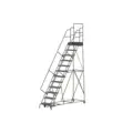 Tri-Arc 12-Step Rolling Ladder, Perforated Step Tread, 156" Overall Height, 450 lb. Load Capacity