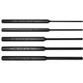 Pin Punch Set: 3 mm_4 mm_5 mm_6 mm_7 mm Tip Size, 3 in_3 1/2 in Punch Taper Lg, 9 in Overall Lg
