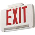 LED Exit Sign with Emergency Lights with Battery Backup, Red Letters and 1 or 2 Sides, 8-1/4" H x 12-5/8" W