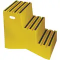 3-Step, Plastic Box Step with 500 lb. Load Capacity, 33-1/2" Base Depth, Yellow