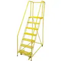 Cotterman 7-Step Rolling Ladder, Expanded Metal Step Tread, 100" Overall Height, 450 lb. Load Capacity