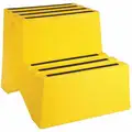 2-Step, Plastic Box Step with 500 lb. Load Capacity, 23-3/4" Base Depth, Yellow
