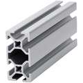 Framing Extrusion: 20 Series, 19 3/4 ft Nominal Lg, 40 mm x 20 mm, Double, 6 Open Slots, Smooth, Std