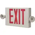 Cooper Lighting LED Exit Sign with Emergency Lights with Battery Backup, Red Letters and 1 or 2 Sides, 7-1/2" H x 16-9/16" W