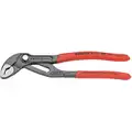 Knipex V-Jaw Push Button Tongue and Groove Pliers, Dipped Handle, Max. Jaw Opening: 1-1/2", Jaw Width: 7/8"