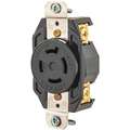 Bryant Black Locking Receptacle, 20 Amps, 480VAC Voltage, NEMA Configuration: L16-20R