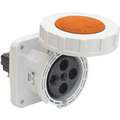 Bryant Watertight Pin and Sleeve Receptacle: 30 A, 125/250/480V AC, 10 hp Horsepower Rating, IEC Grounding