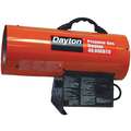 Dayton 19-5/16" x 8-1/8" x 15-1/8" Forced Air Portable Gas Heater with 940 sq. ft. Heating Area