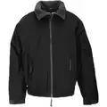 Jacket, Water and Wind Resistant Microfiber, Black, Zipper Closure Type, 4XL, Men's