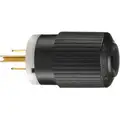 Bryant 15A Industrial Grade Straight Blade Plug, Black/White; NEMA Configuration: 5-15P
