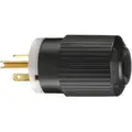 Bryant 20A Industrial Grade Straight Blade Plug, Black/White; NEMA Configuration: 5-20P