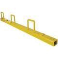 Guardian Universal Guardrail Post: Yellow Powder Coated Steel, 52 in Overall Ht, Permanent, Steel, Yellow