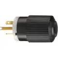 Bryant 20A Industrial Grade Straight Blade Plug, Black/White; NEMA Configuration: 6-20P
