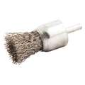 1-1/8" Knotted Wire End Brush, 1/4" Shank, 0.014" Wire Dia., 7/8" Bristle Trim Length