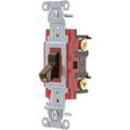 Bryant Wall Switch: 1-Pole, 20 Amps AC, Brown, 120 to 277, Back and Side, Industrial, Maintained