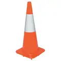 18" PVC Traffic Cone with Bands, Orange