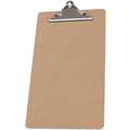Brown Hardboard Clipboard, Legal File Size, 9" W x 15-1/2" H, 1/2" Clip Capacity, 1 EA