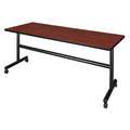 Regency Mobile Training Table: 72 in Wd, 24 in Dp, 29 in Ht, Cherry, Laminated Melamine, Rectangle