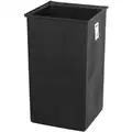 Safco Rigid Trash Can Liner: Square, Black, 36 gal Capacity, 17 in Dp, 27 1/4 in Ht