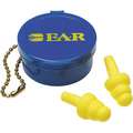 Flanged Ear Plugs, 25dB Noise Reduction Rating NRR, Uncorded, Universal, Yellow, 1 PR