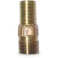 Barbed Hose Fitting: For 1 in Hose I.D., Hose Barb x NPT, 1 in x 1 in Fitting Size, Hex