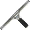 Unger 10"W Straight Rubber Window Squeegee Without Handle, Black/Silver