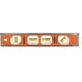 Aluminum Torpedo Level, 12" Length, Magnetic, Top Read: Yes