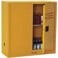 Condor Flammables Safety Cabinet: Std, 30 gal, 43 in x 18 in x 45 1/2 in, Yellow, Manual Close, 1 Shelves