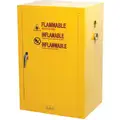Condor Flammables Safety Cabinet: Std Slimline, 12 gal, 23 in x 18 in x 36 1/2 in, Yellow, Manual Close
