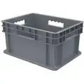 Akro-Mils Straight Wall Container, Gray, 8-1/4"H x 15-3/4"L x 11-3/4"W, 1EA