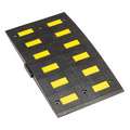Speed Hump, Rubber, 3 ft. x 2" x 19-3/4", Black/Yellow, 350 psi