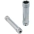 Wheeler-Rex 3/4" Steel Socket with 1/2" Drive Size and Zinc Finish