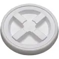 Plastic Pail Lid: Gasketed/Snap-On, 12 in Overall Dia, White, HDPE, FDA Approved