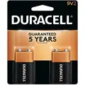 Duracell CopperTop 9V Battery, Alkaline, Premium, 9VDC, PK 2