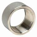 Half Coupling: 304 Stainless Steel, 1 1/2" x 1 1/2" Fitting Pipe Size, Female NPT x Female NPT